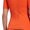 Adidas Solid Color Crew Neck Pullover Logo Print Short Sleeve T-Shirt Women Tops Half-Impact-Orange HI6151