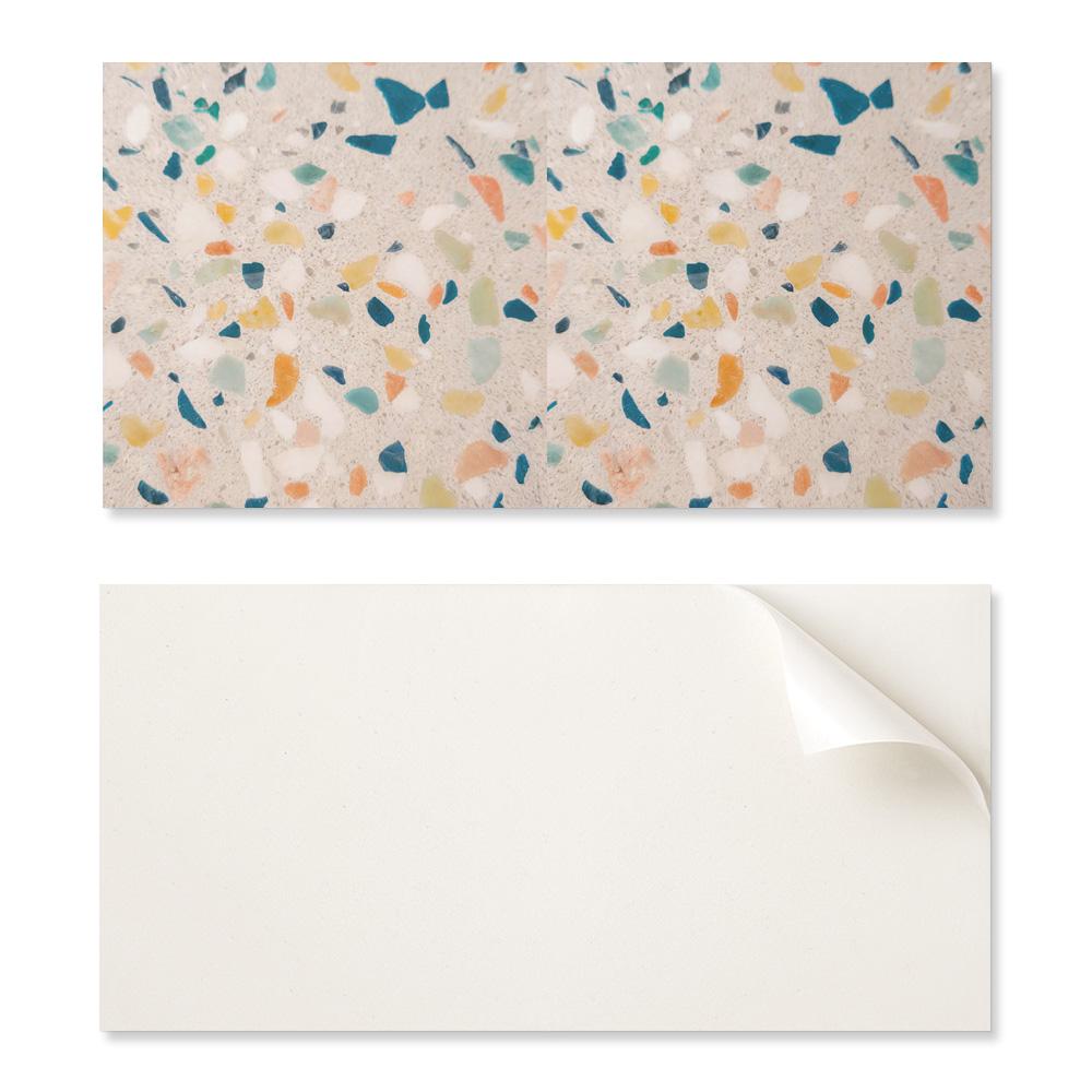 Winylowy Panel Samoprzylepny Do Kuchni 100X50 Cm Wzór Z Kolorowymi Fragmentami