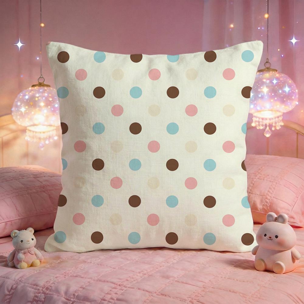 American Vintage Polka Dot Cushion Cover Premium Comfort Reversible Pillow Cove Two in One Design for Any Room  Car Interior