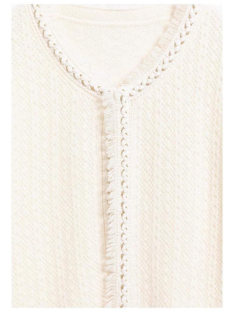 Gold Edge Double-Sided Woven Cardigan Dress Set