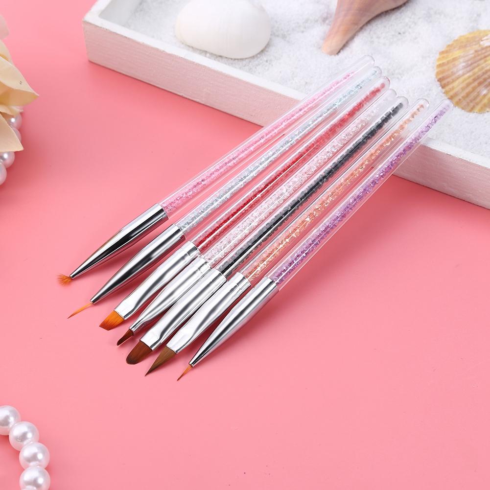 7pcs Nail Art Brush Set Nail Painting UV Gel Polish Extension Carving Liner Flower Drawing Pen