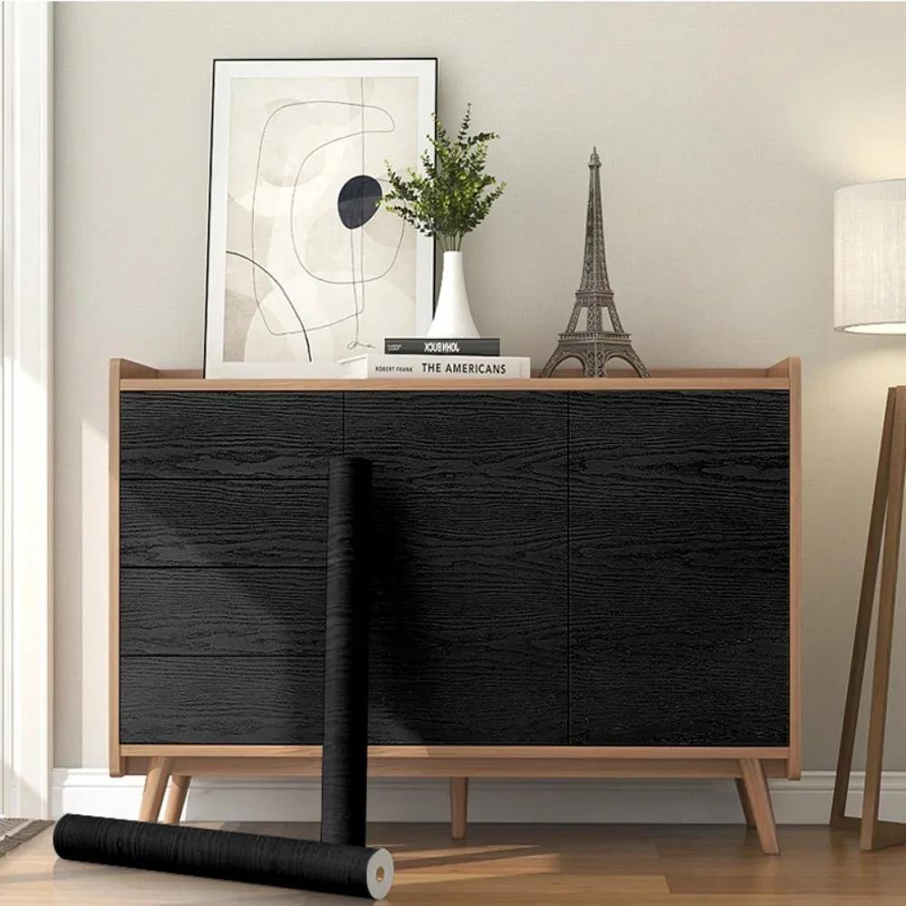 60/80cm Selbstklebende PVC Wasserdichte Holzmaserung Tapetenrollen Küchenaufkleber Möbel Schrank Tisch Wandpapiere Heimdekoration