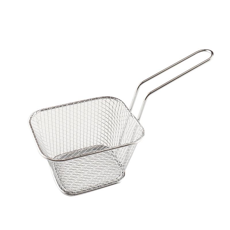 

Гальванизированная квадратная корзина для фритюра с подставкой для фильтрации масла для закусок