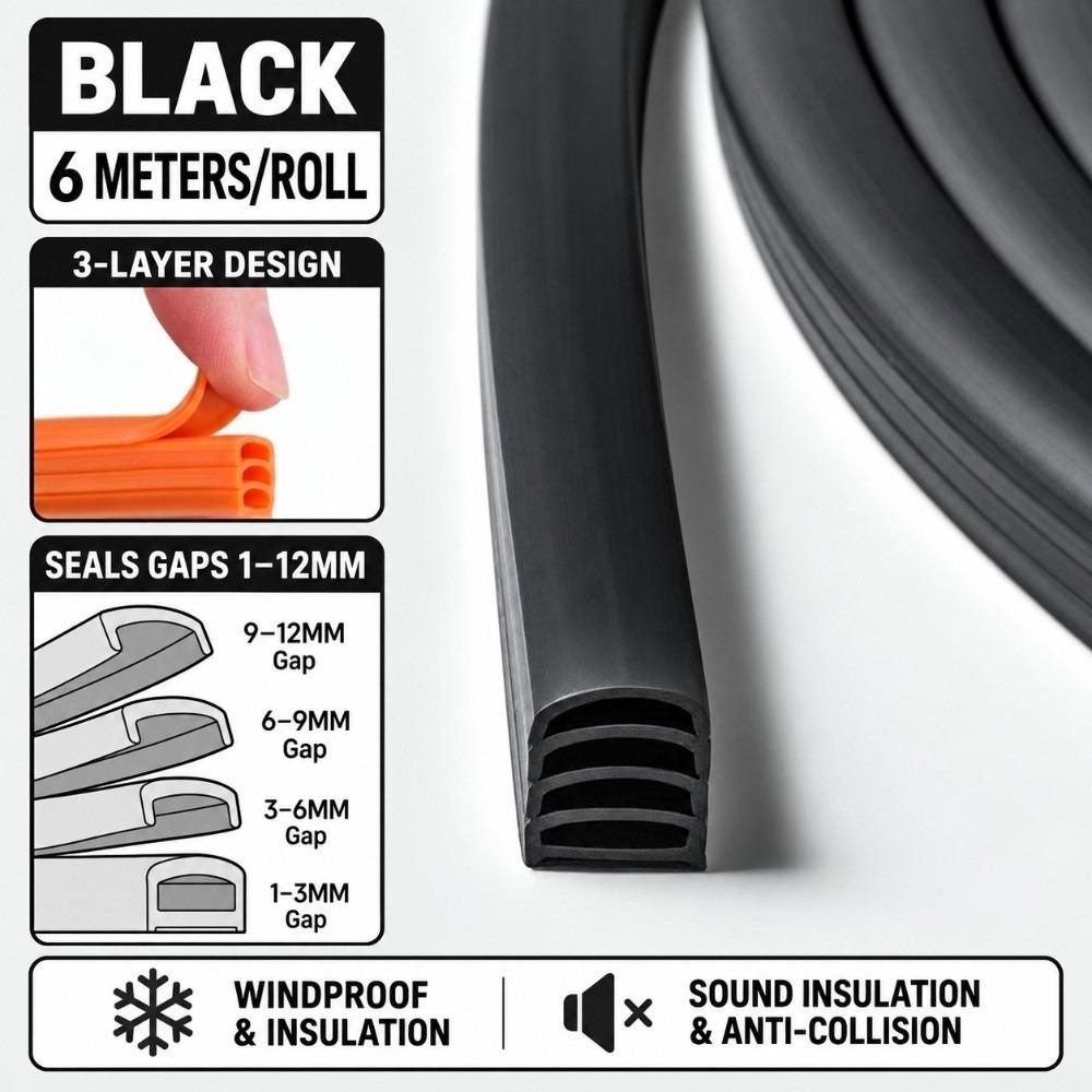 Flexible Door Seal Strip Anti-Collision Door Gap Seal Window Door Frame Sealing