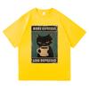 Divertente Gatto Più Espresso Meno Depresso Maglietta Uomo Donna Estetica Vintage T-Shirt Anime Cartone Animato Carino Cotone Tee Magliette