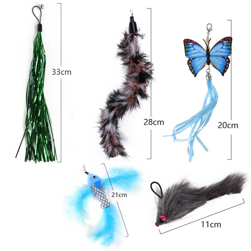 1PC Retractable Cat Feather Teaser Wand Stick Toys Interactive Cat Fishing Rod for Indoor Play Kitten Teaser Supplies