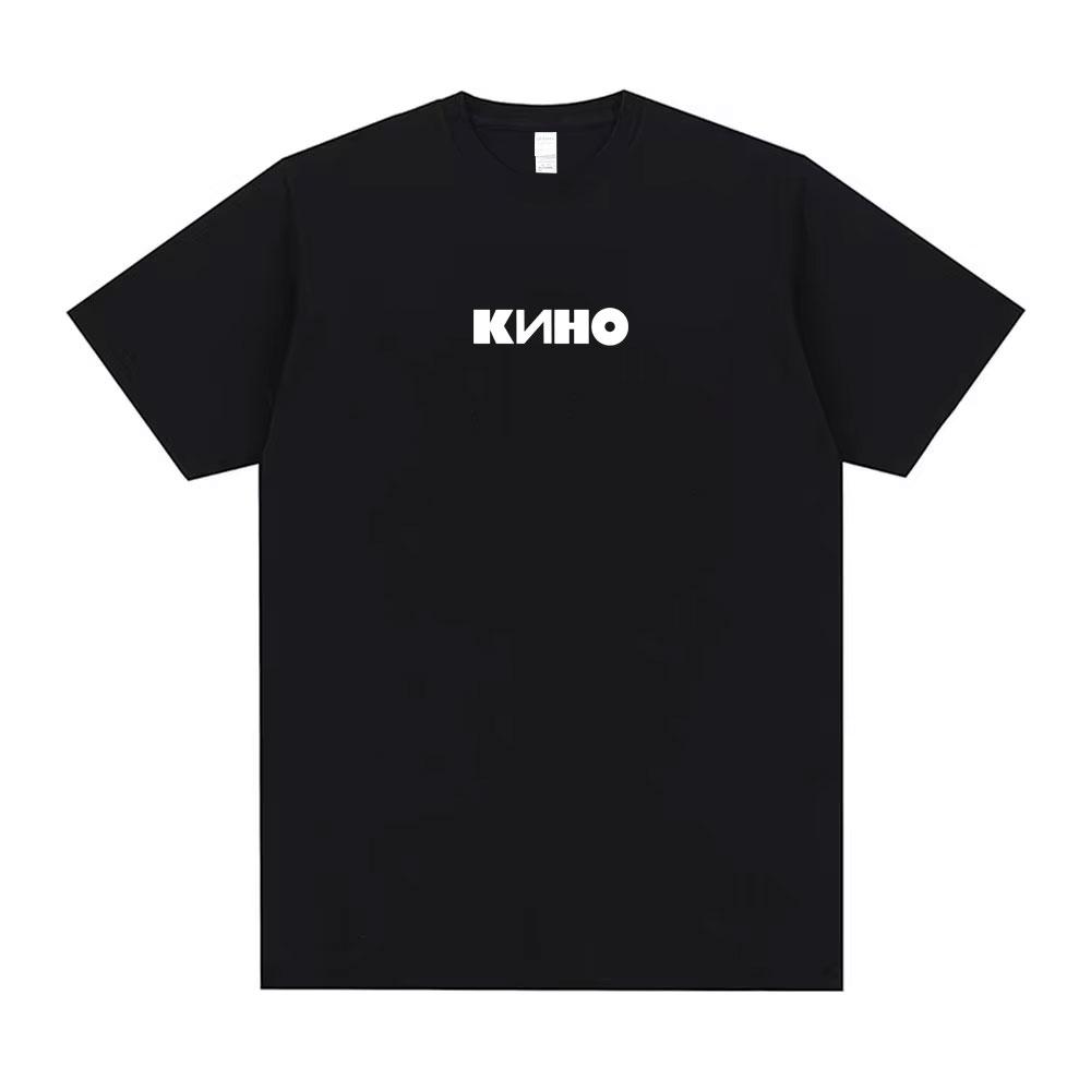 

Legendary Russia Rock Band Viktor Tsoi Kino Black Album Logo Print T-shirt Men Cotton Casual Oversized Tshirt Short Sleeve - ... S разноцветный