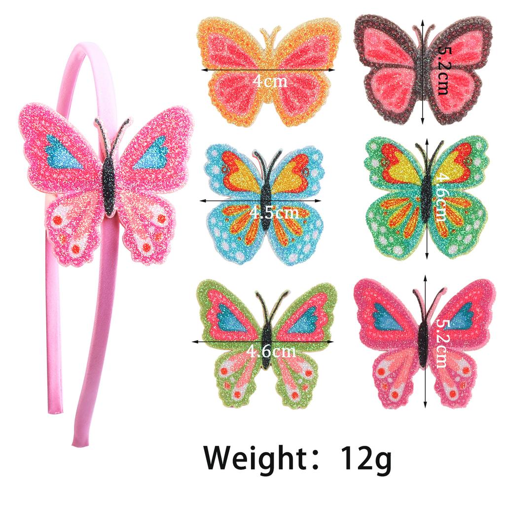 1Pcs Children Cute Butterfly Cartoon Hairbands Headwears Girls Lovely Hair Hoop Sequin Headbands Kids Hair Accessories