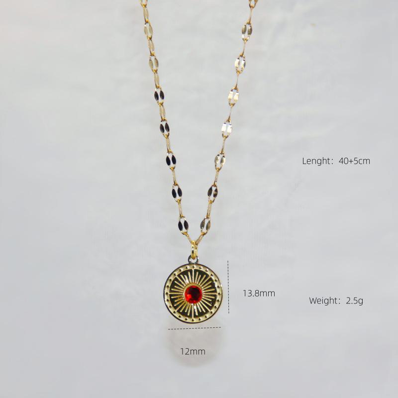 

Жіноче намисто з малахіту в європейському стилі та нержавіючої сталі з 14-каратним золотом - Розкішний ланцюжок на ключицю