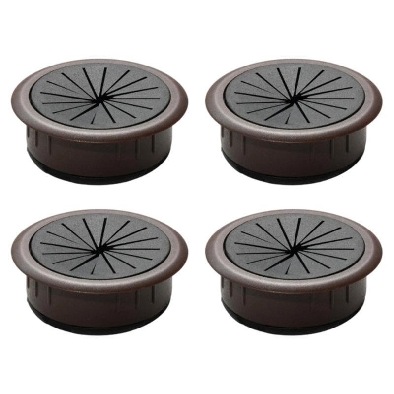 4Pcs Plastic Wire Hole Cover Outlet Port Table Computer PC Desk Round Cable Grommet Line Holder Cable Management