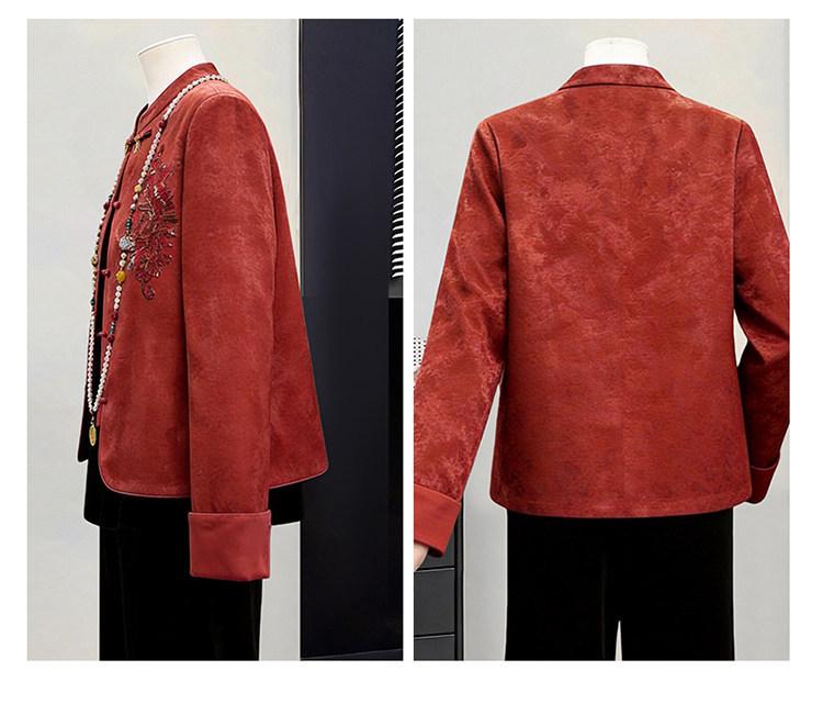 Tiger Year Embroidered Tang Jacket for Mom, 2026: Chinese Style Spring Cardigan for Middle-Aged & Elderly Women