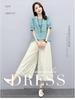 2022 Women's Fashionable Loose Two-Piece Summer Set: Short-Sleeved Dress & Wide-Leg Pants for a Slim, Stylish Look