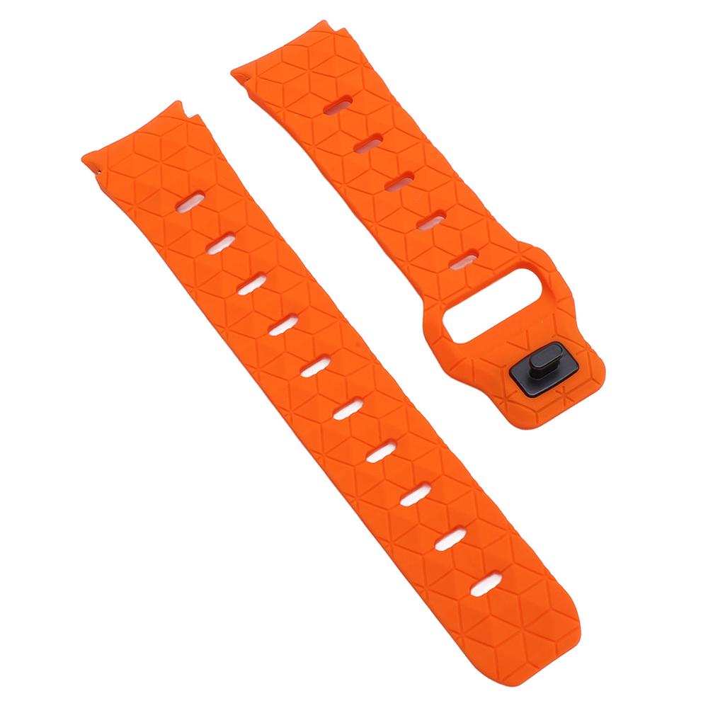 Watch Band Silicone Football Texture Quick Release Dual Color Watch Wristband for Galaxy Watch 6 5 4 Orange