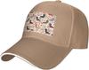 Dachshund Floral Print Baseball Cap Adjustable Polyester Casual Outdoor Sport Cap for Adults