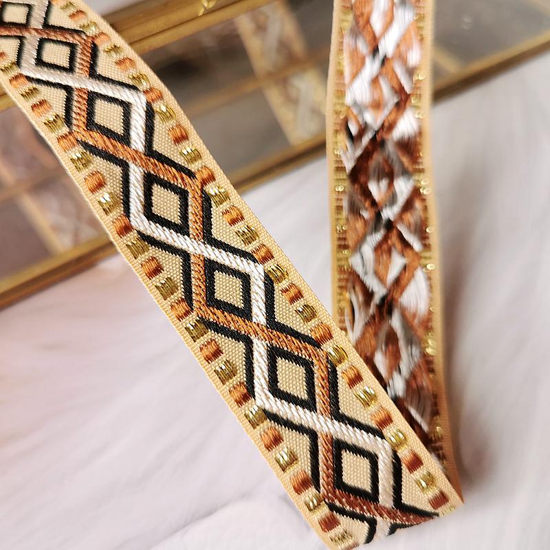 Misi Ethnic Embroidery Jacquard Ribbon for DIY Doll Clothing
