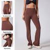 Peach High Waist Butt-Lifting Flare Yoga Pants for Women - Micro Flare, Skinny Fit, Long Length Fitness Pants