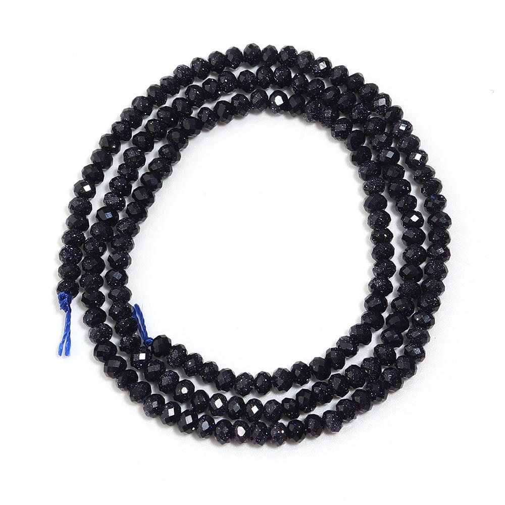 1 Strand 2 3 4mm Natural Blue SandStone Beads Faceted Loose Spacer Beads For Jewelry Making DIY Bracelet Necklace Accessories