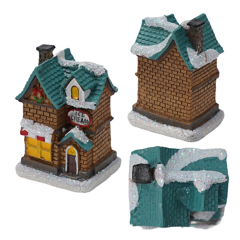 LED Christmas House Ornament with Snow Capped Cottage Festive Home Decor