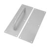 Pull Push Door Plate Handle with Screws 304 Stainless Steel White Oval Handle for Offices Hotels Restaurants