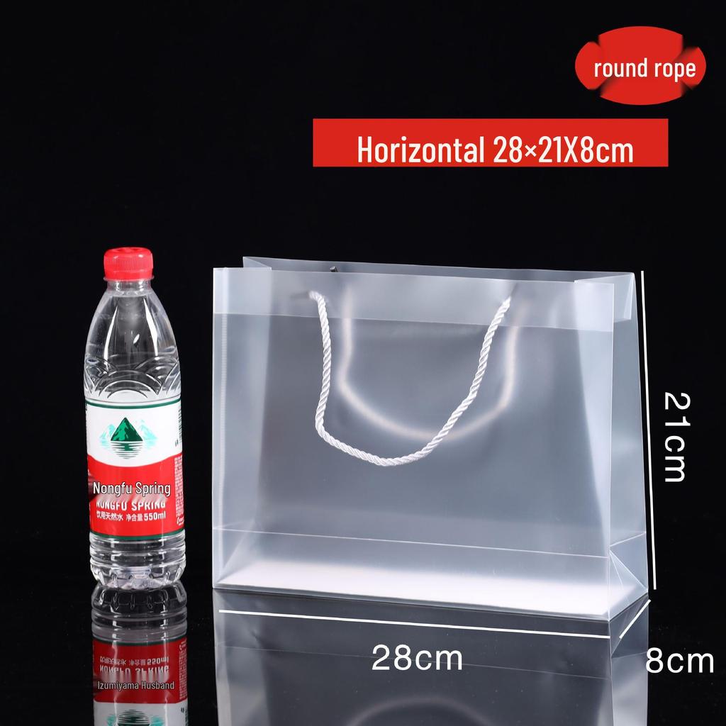 In Stock PVC Transparent Tote Bag, Frosted PP Plastic Gift/Souvenir Packaging, Wedding Candy Bag