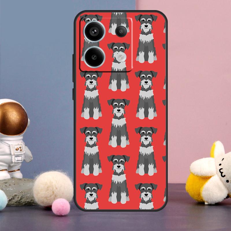 Cartoon Schnauzer Dog Case For Xiaomi Redmi Note 13 11 9 10 12 Pro Plus 12S 11S 10S 9S Redmi 12 10C 12C 13C Cover