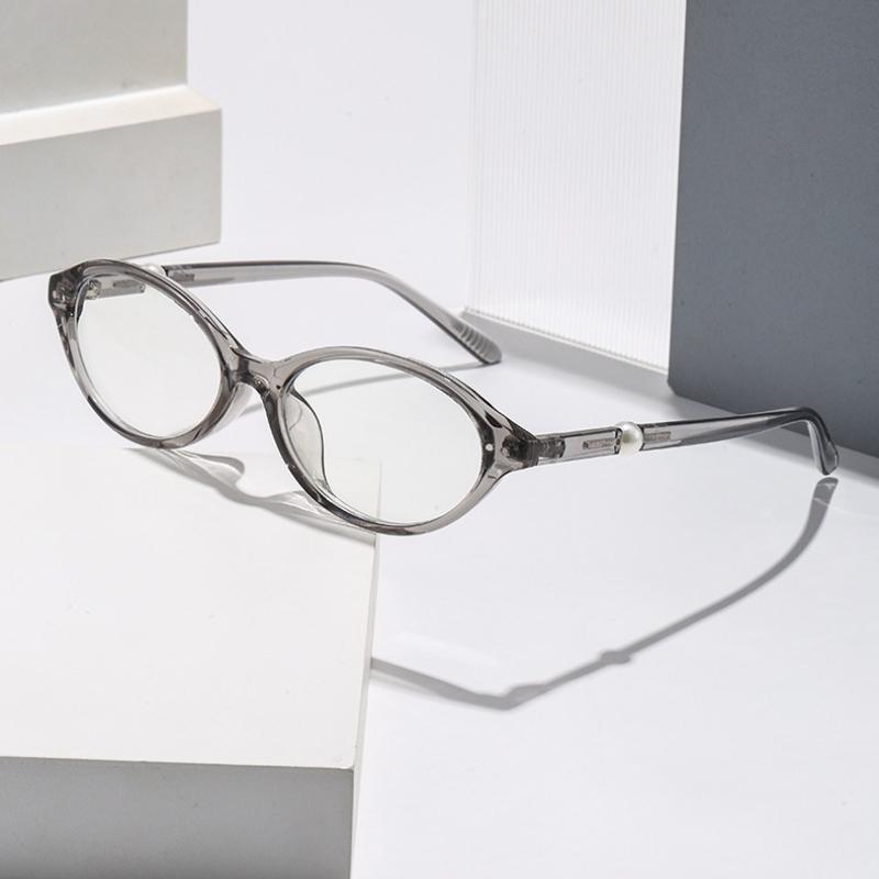 Small-Frame Oval Presbyopia Glasses for Women Simple Versatile High-Definition Blue Light Blocking Far Sight Glasses 0 To +4.0