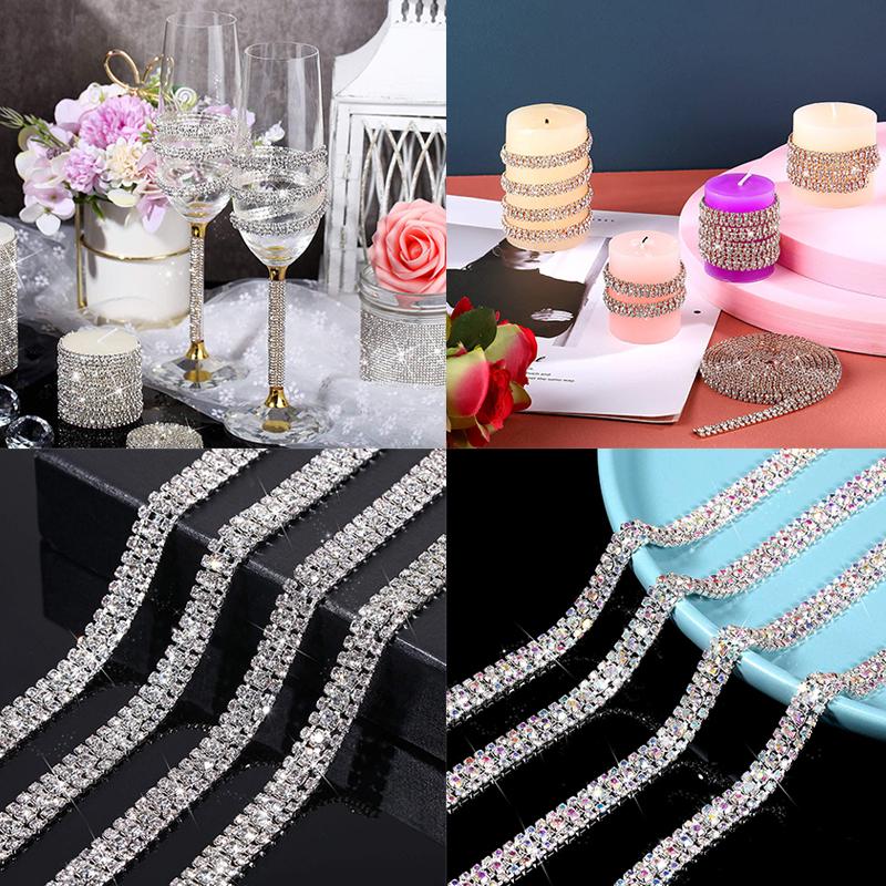 

1 м 3-рядная медная цепь со стразами и широким когтем, цепочка со стразами для пресса с золотым дном