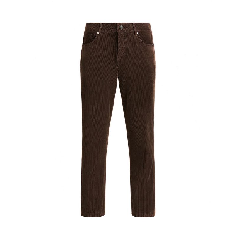 American-Style Light Luxury Old Money Retro Slim-Fit Corduroy Pants for Men, Winter Export Men s Casual Trousers Brown 32