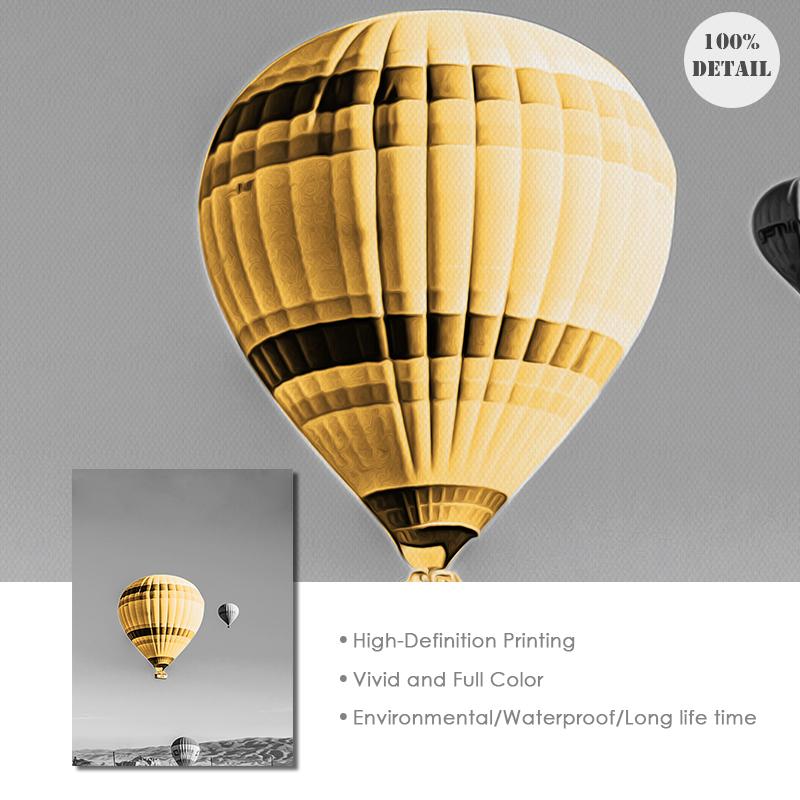 Black Yellow Balloon Lighthouse Wall Art Canvas Painting Landscape Posters and Prints Scenery Picture for Living Room Home Decor