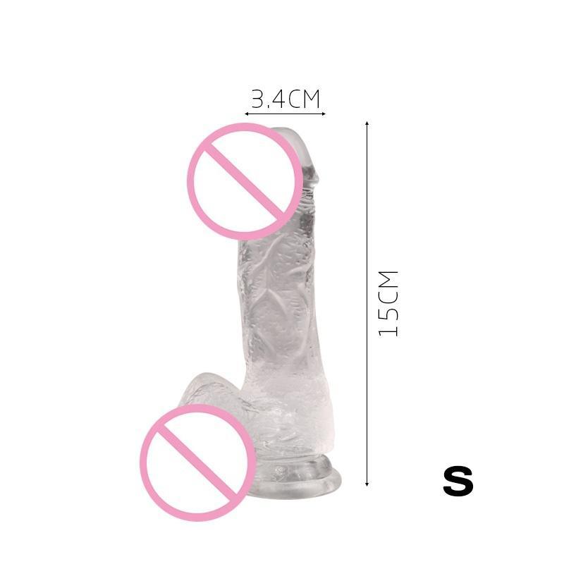 3 Sizes Realistic Transparent Crystal Big Dildo Masturbator for Female Women