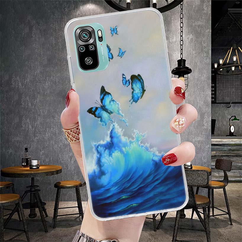 Blue Butterfly Beautiful Wing Soft Phone Case For Xiaomi Redmi Note 15 14 14S 13 12 Pro Plus 12S 11 11S 11E 10 10S 11T 5G Fundas