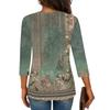 3/4 Sleeve Shirts For Women  Print Graphic Tees Blouses Casual Plus Size Basic Tops Pullover