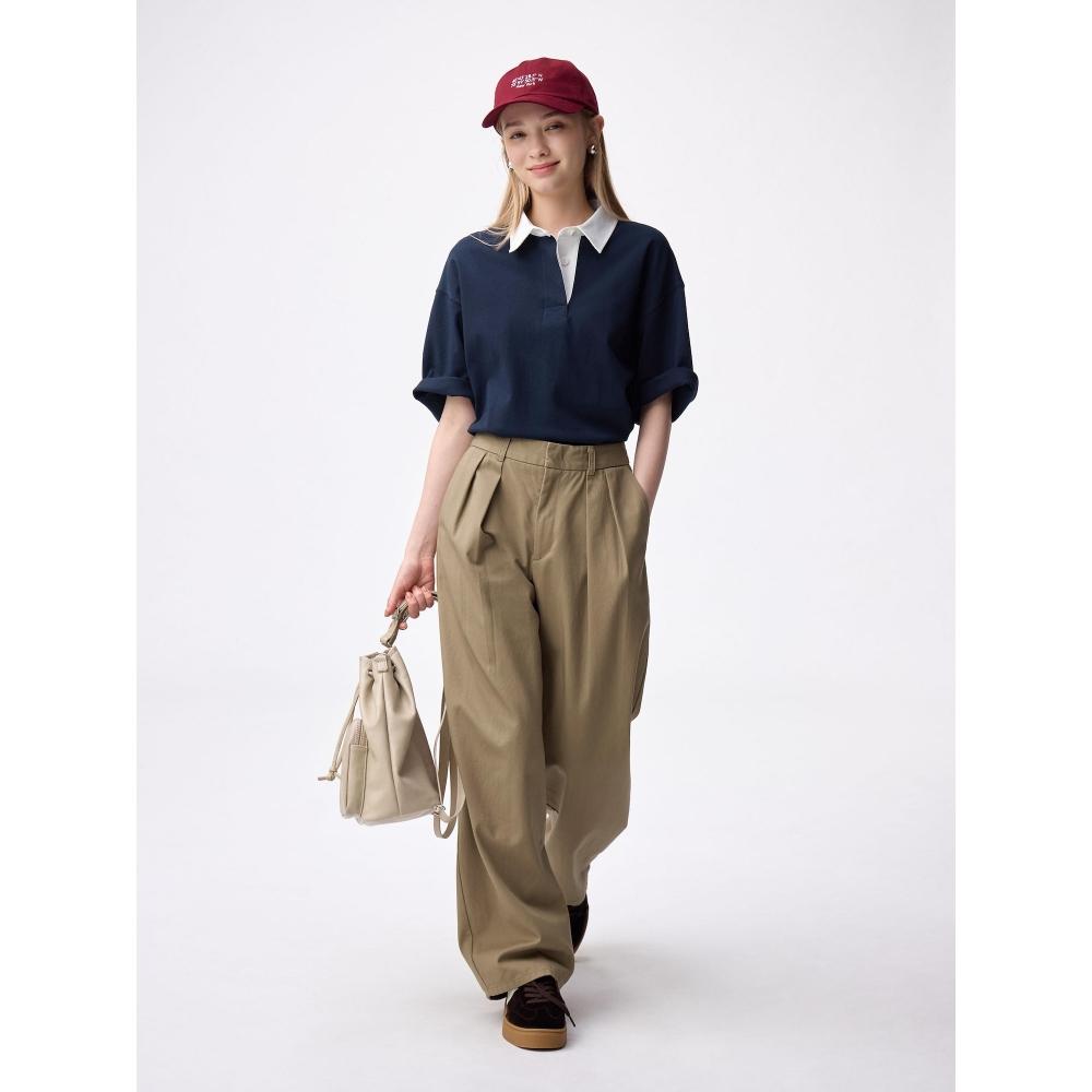 

Гу Чино Брюки-бочонки с защипами 09 BLACK/XS