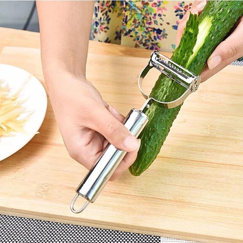

Stainless Steel Multi-purpose Vegetable Peeler&Julienne Cutter Julienne Peeler Potato Carrot Grater Kitchen Tool світло-сірого кольору