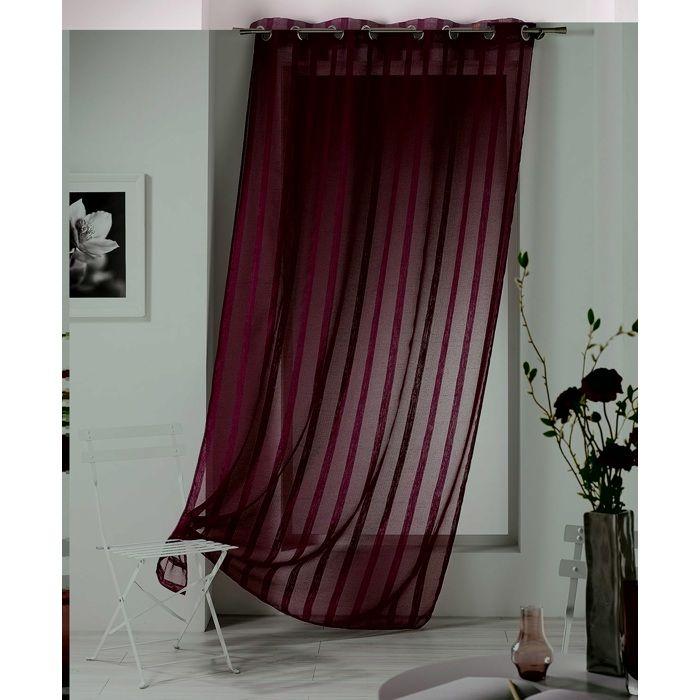 Panneau à œillets rideau voile - EDEN - Malta - 140 x 240 cm - 100% polyester - Sable rayé