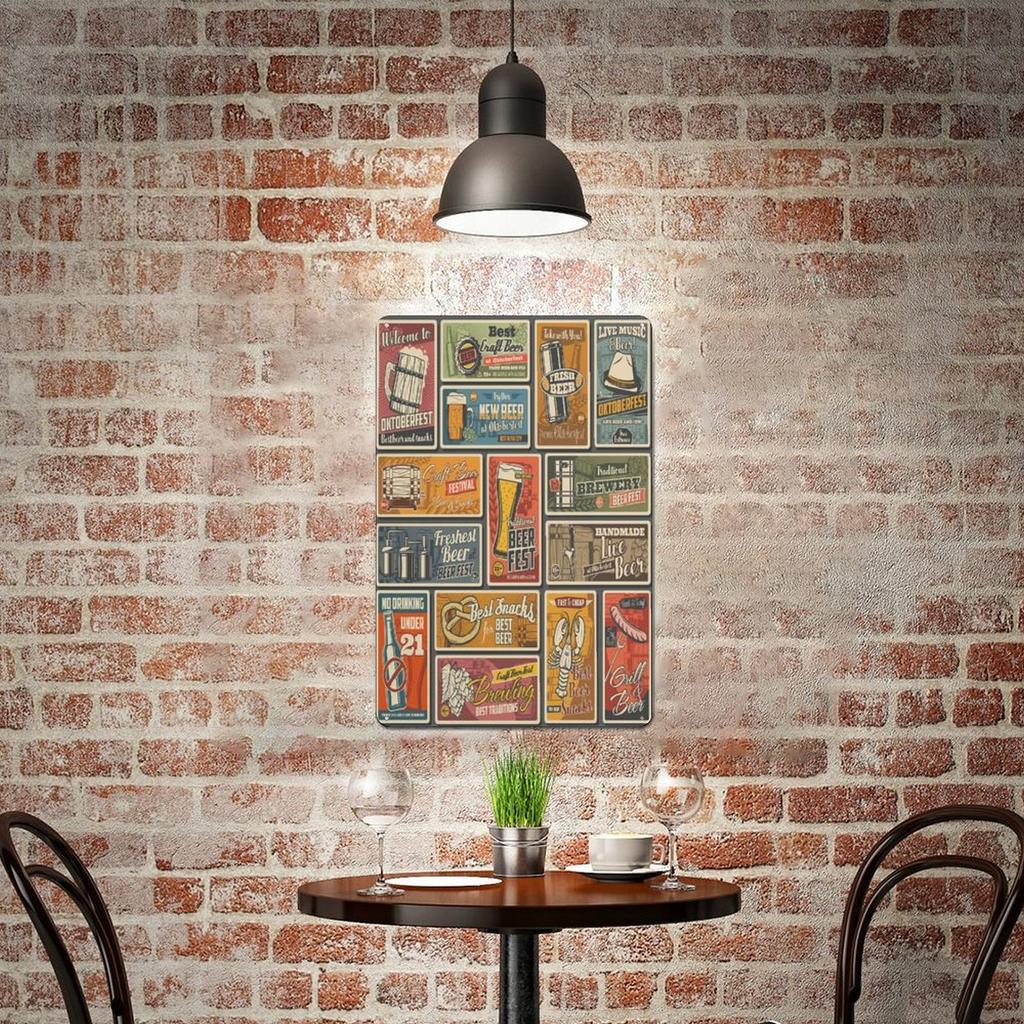 1Pc Vertical Vintage Tin Wall Art Metal Sign 2030cm / 3040cm Wall Decor Home Living Room Bar Garage Cafe