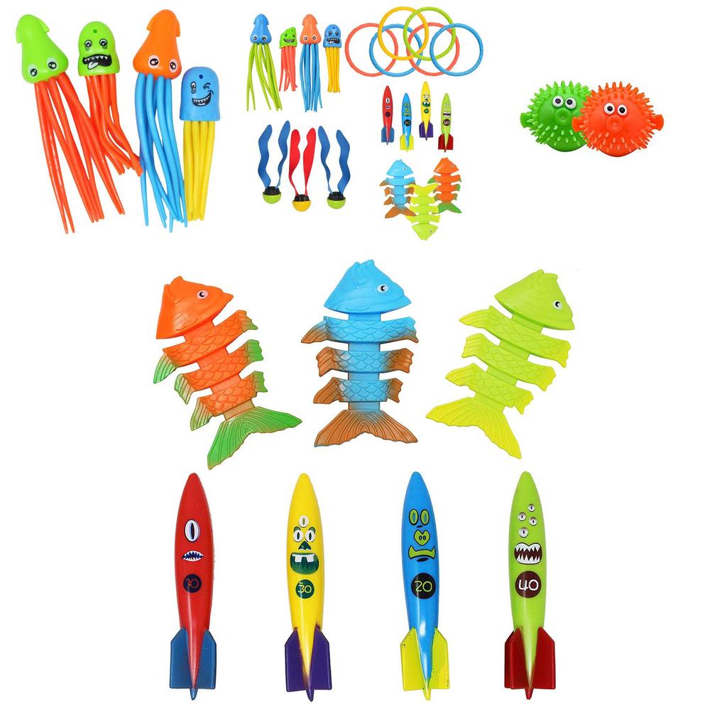 Exciting Underwater Dive Toys For Kids Featuring Colorful Rings And Torpedoes For Pool Play