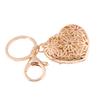 Romantic Love Heart Rose Flower Crystal Keychain Key Ring Charm Purse Bag Pendant Gift (Red)