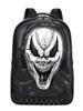 Dark 3D Skull Rivet Backpack: Trendy Punk Style, Large Capacity PU Leather Schoolbag
