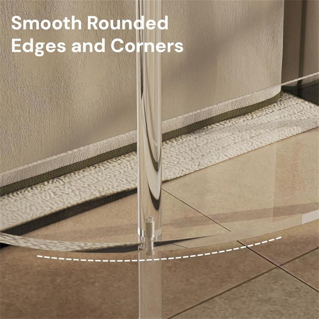 Elegant Acrylic Corner Storage Table with Two Levels for Books and Decoration Living Room Space Saving Designs