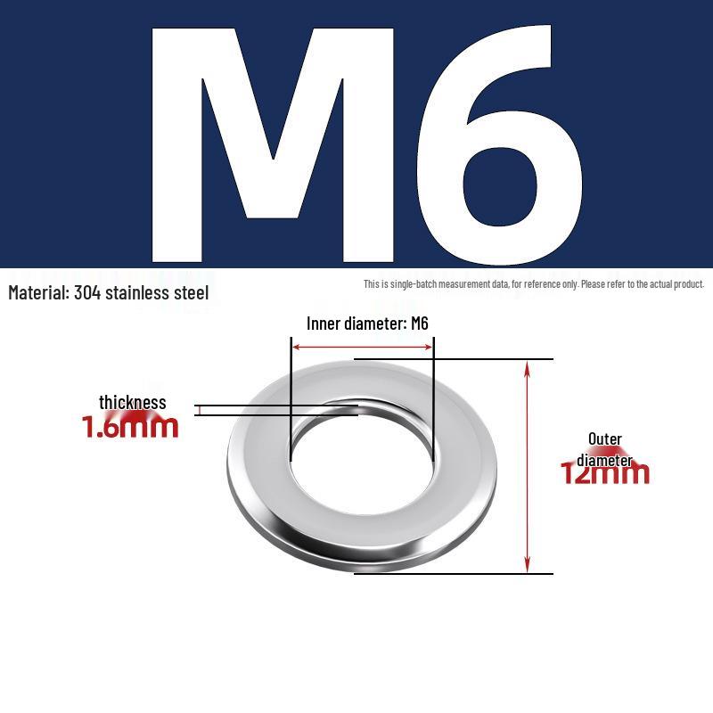 Chamfered Flat Washer 304 Stainless Steel, Blue-White Zinc, Black Zinc, GB97.2, Shim M5 M8 M16