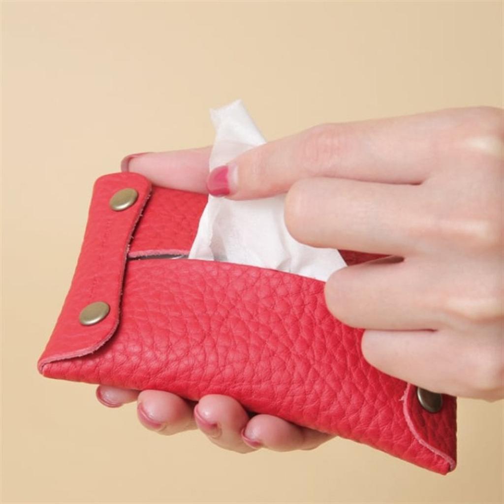 Convenient Tissue Storage Bag Essential Tissue Holder Dispenser Compact PU Leather Pouch for Hygienic Storage
