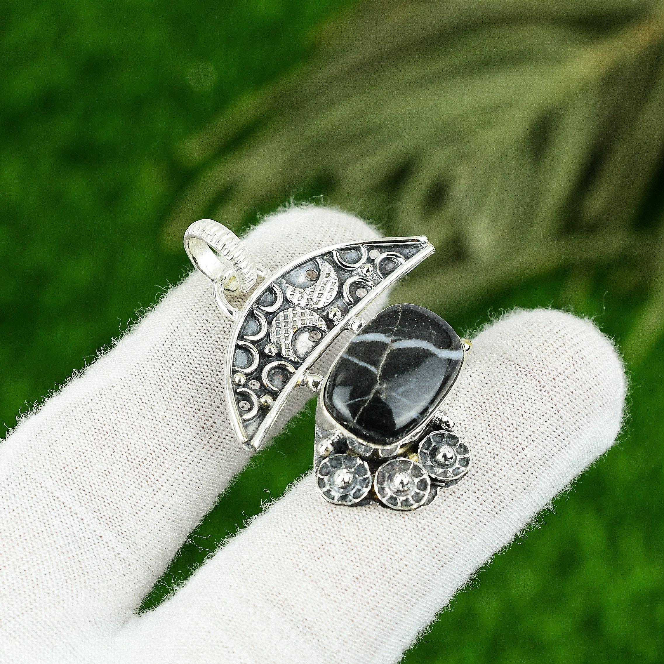 

Zebra Jasper Stone Wedding Birthday Engagement Mother Pendant Sterling Silver