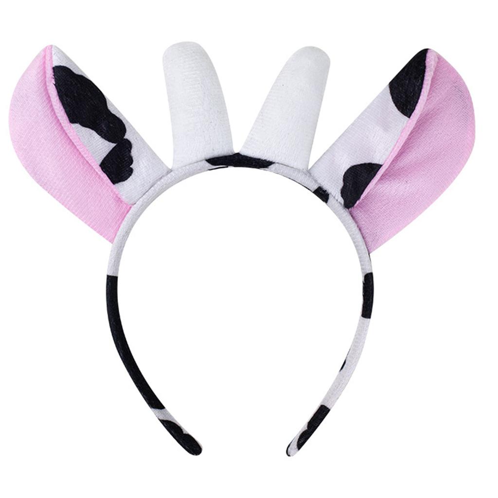 Cute Cartoon Cow Horn Headband Soft Fabric Elastic Design for Kids Teens and Adults Anime Lover Cosplay Event Accessory