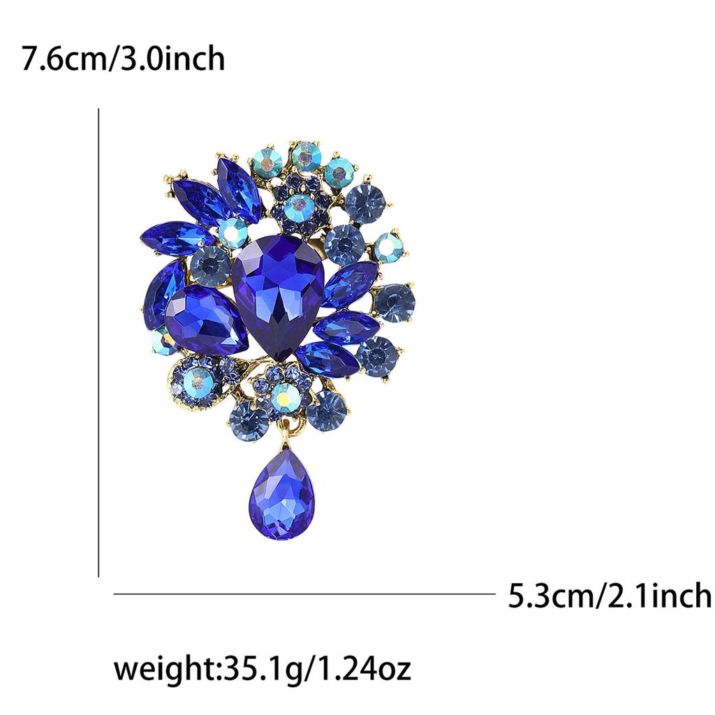 Elegant Rhinestone Alloy Brooch - Versatile Medium-Sized Corsage Pin for Women's Fashion