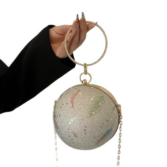 Sequin Bag Women's Bag 2025 New European and American Fashion Niche Design Shoulder Bag Ins Retro Crossbody Ball Bag