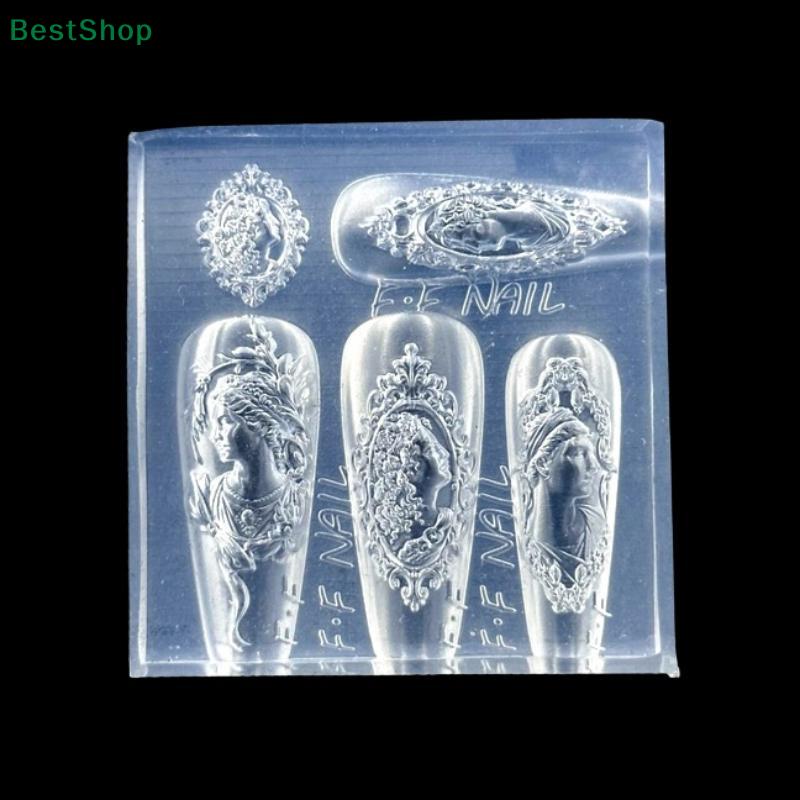 3D Silicone Nail Art Mold Relief Red Velvet Bow Design DIY Nail Art Decor Transparent Manicure Template