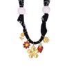 Vintage Cloth Wrap Scarf Necklace Stainless Steel Charm Pendant  Beach Jewelry