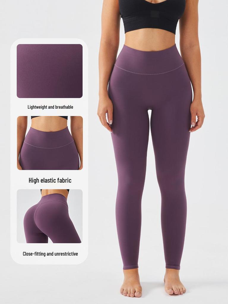 Meiyang Women's High Waist Peach Lift Yoga Pants - Tummy Control & Shark Skin Feel Fitness Leggings