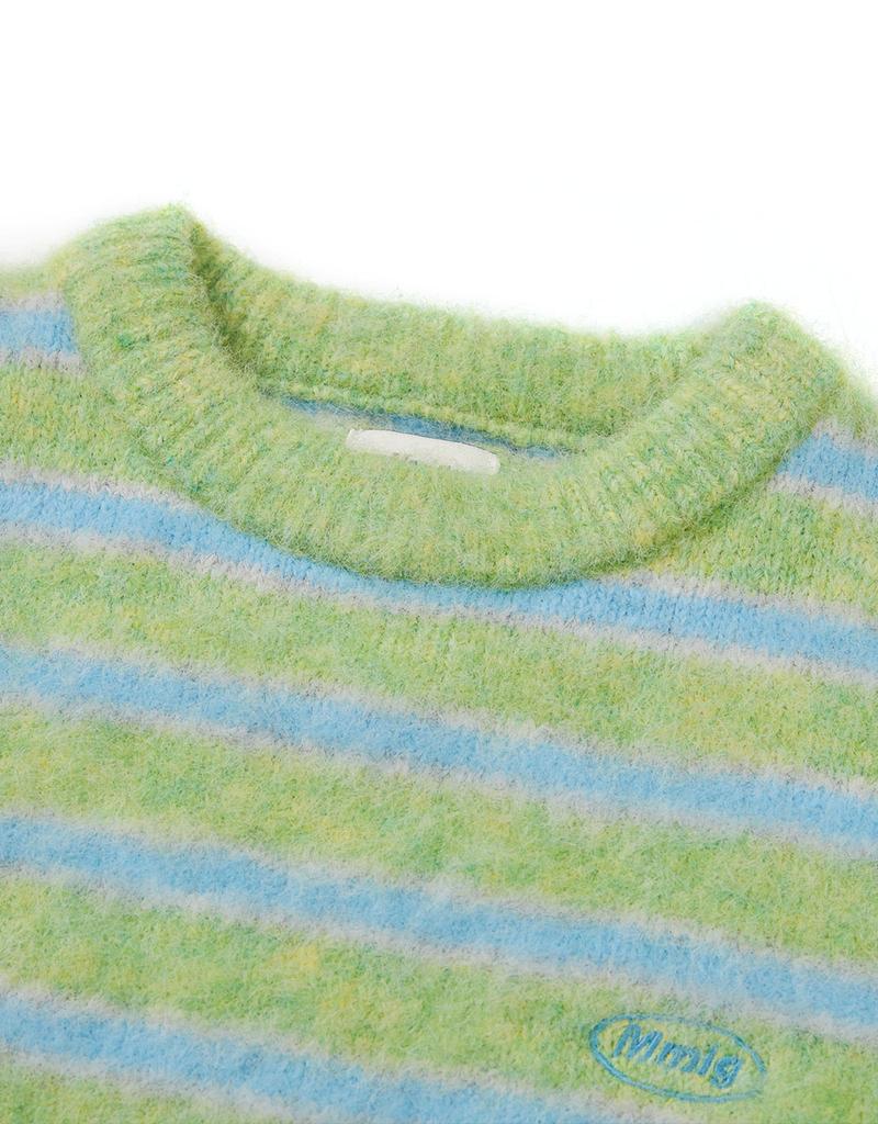 MMLG [Mmlg] Hairly Stripe Knit (Green)